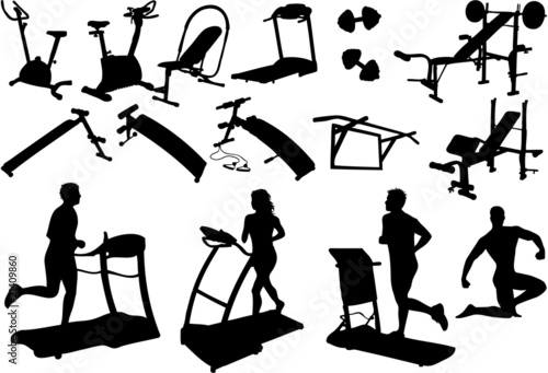 gym equipment, made in the image vectors