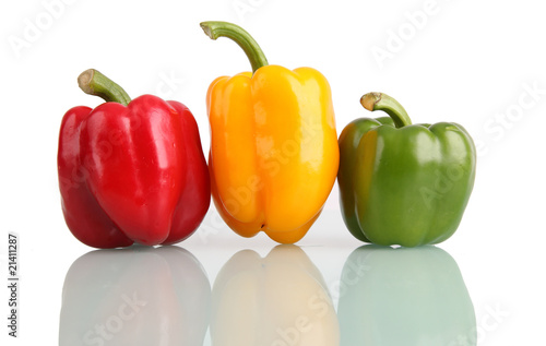 Three fresh pepper like gold, silver, bronze medal