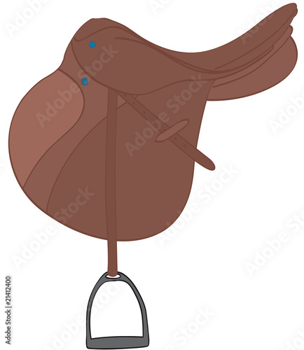 selle d'obstacle marron