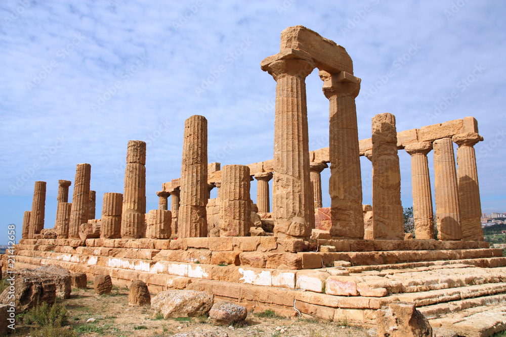 Ancient ruin in Agrigento, Italy. Greek temple.