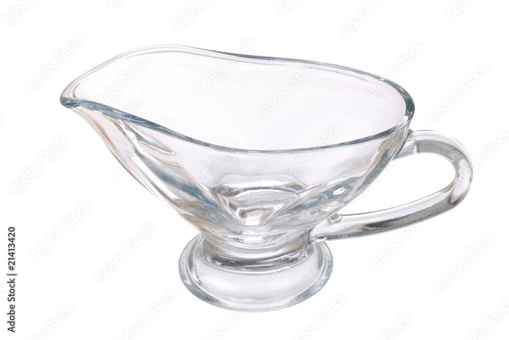 New transparent glass pitcher on white New transparent glass pitcher on white