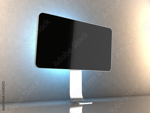 Monitor near beton wall