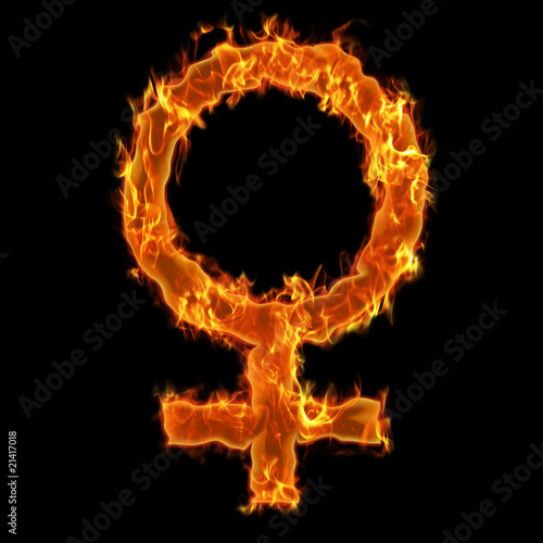 Burning woman symbol