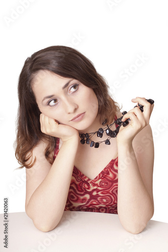 Young woman with a contemplative expression