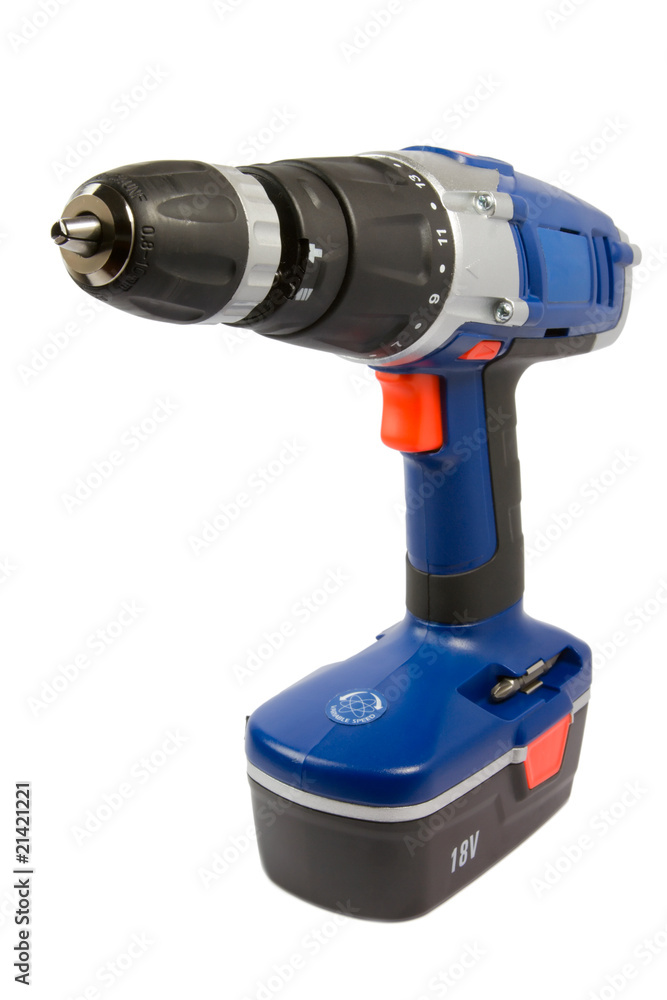 cordless hammer drill, isolated