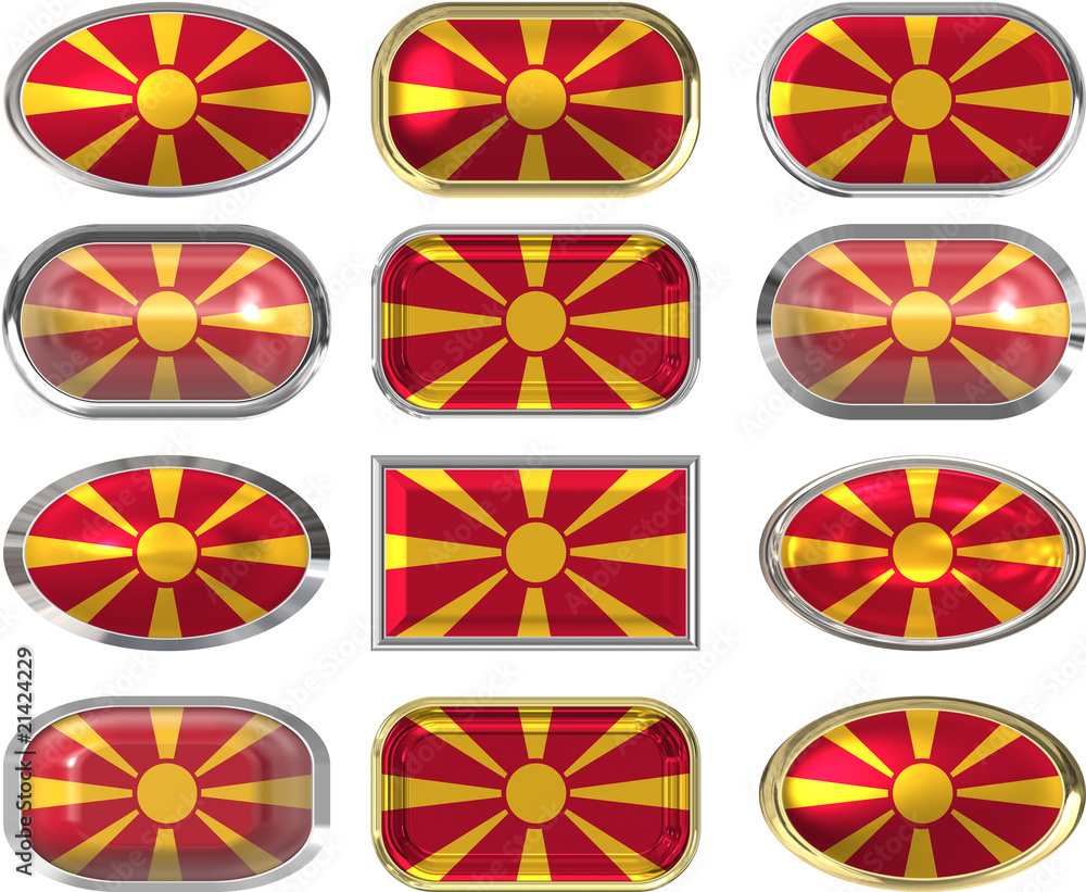 12 buttons of the Flag of Macedonia 12 buttons of the Flag of Macedonia