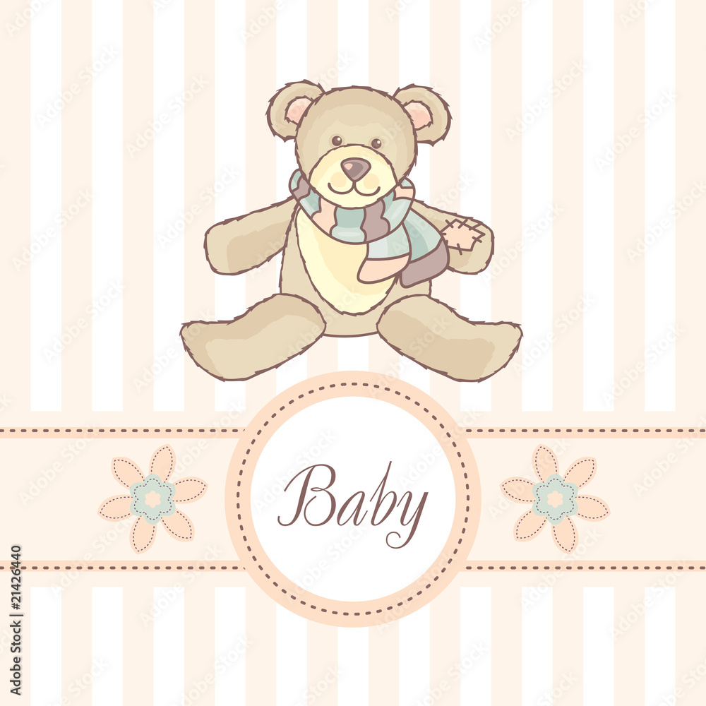 baby card with teddy bear baby card with teddy bear