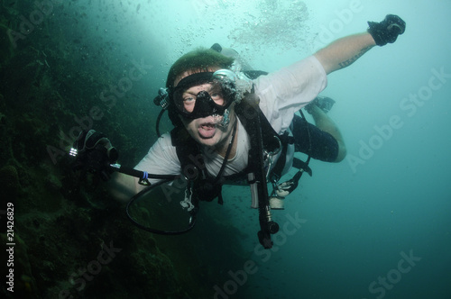scuba diver portrait © JonMilnes