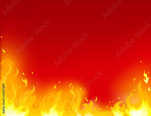 flame on a red background
