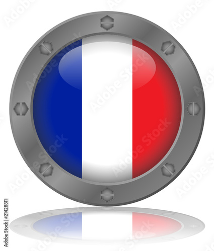 Bouton Drapeau Français (France Vecteur Bleu Blanc Rouge French)