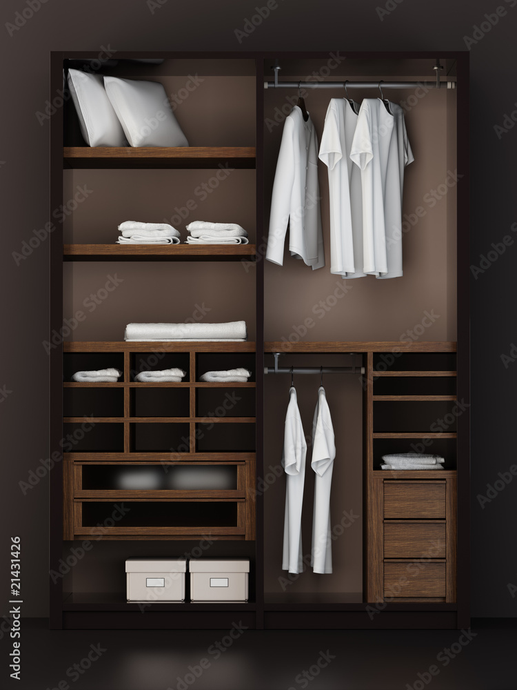 Inside the modern closet 3d rendering Inside the modern closet 3d rendering