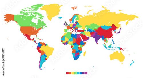 Worldmap in rainbow colors