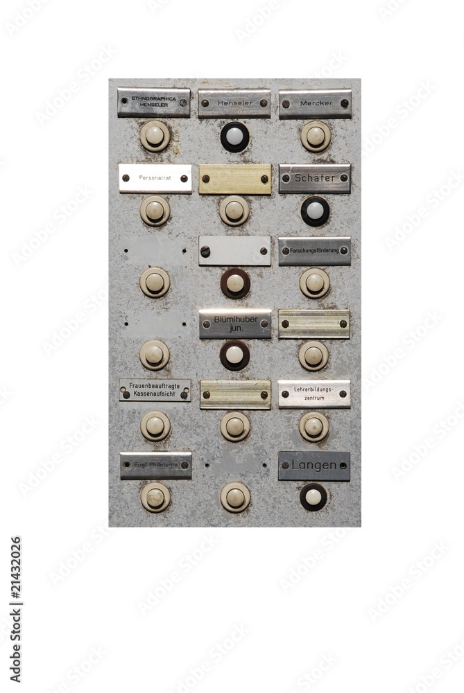 Fototapeta premium Klingelschild alt freigestellt