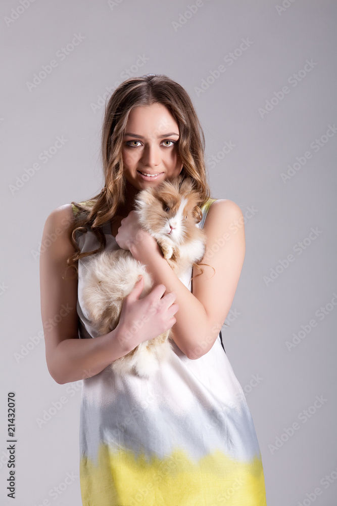 Young Woman In Fashionable Clothing Young Woman In Fashionable Clothing