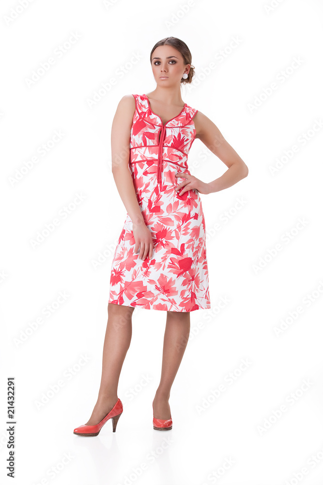 Young Woman In Fashionable Clothing Young Woman In Fashionable Clothing