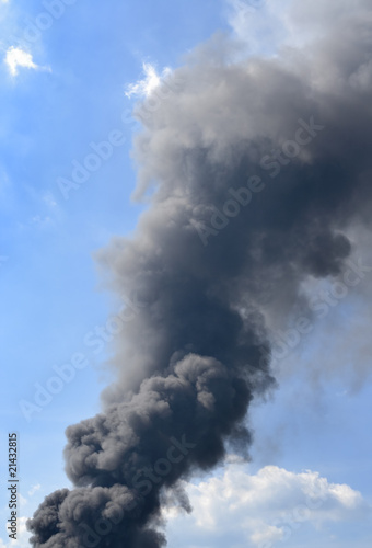 Thick dark smoke