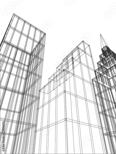 vector outlined buildings