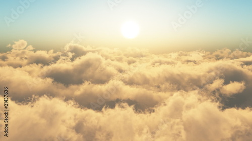 Flying Through The Clouds.Sunrise. Looop
