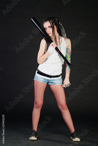 girl with baseball bat