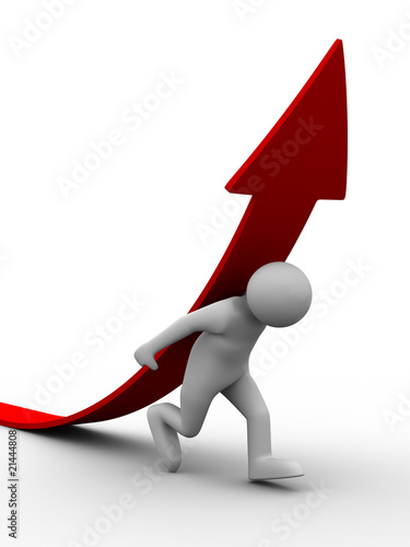 man climb red arrow. Isolat...