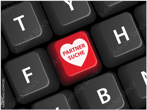 "PARTNERSUCHE" key on keyboard
