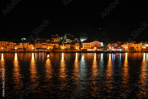 Croatian marina at night
