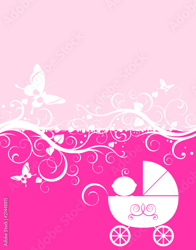 baby  girl announcement card