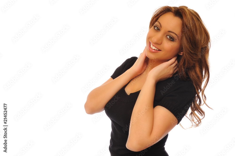 attractive woman on white attractive woman on white