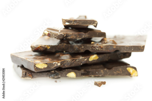 chocolate  folded mountain, isolated on white