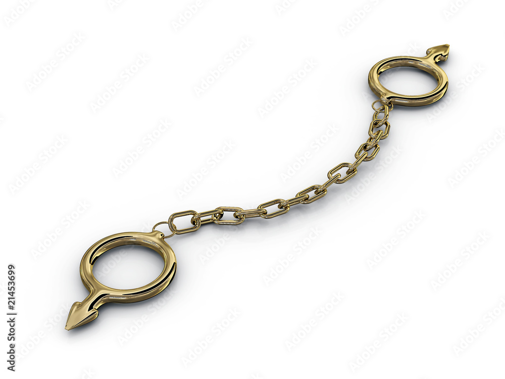 Male female symbol with a chain Male female symbol with a chain