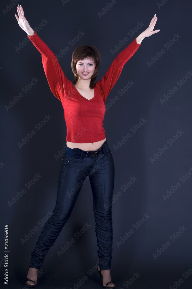 stunning woman posing on black background stunning woman posing on black background
