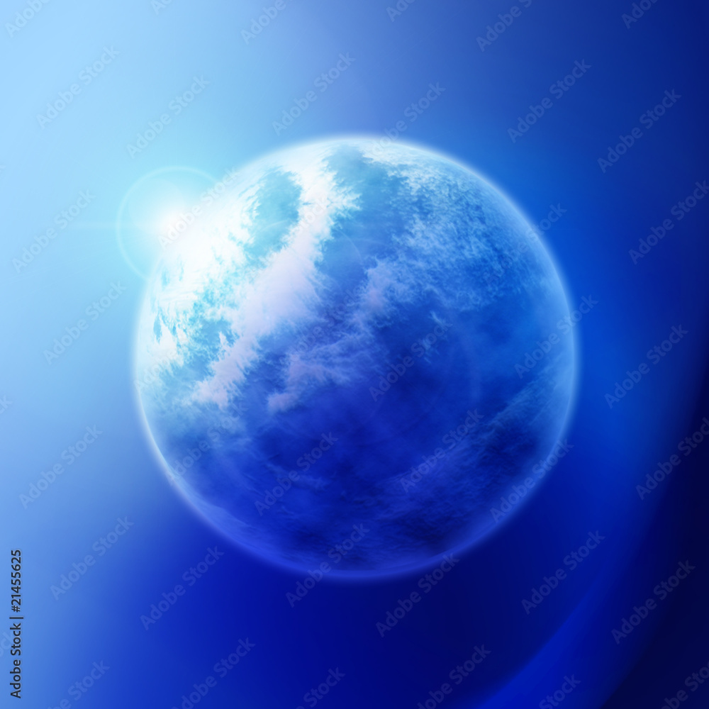 Blue planet eclipse