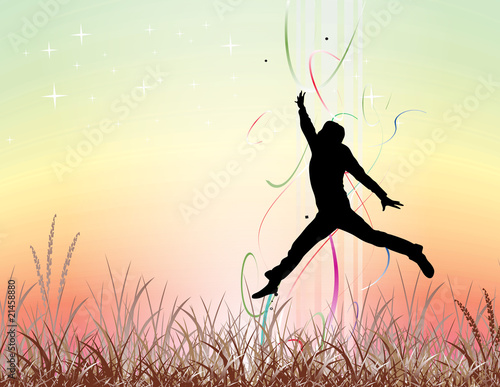 young man jumping on the field