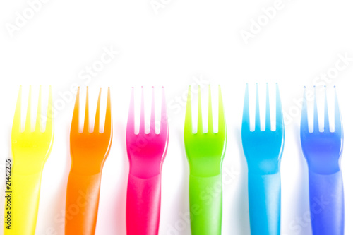 colorful plastic cutlery