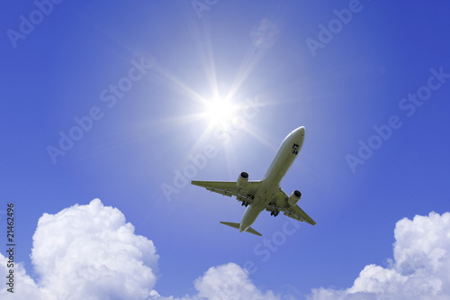 Sun and airplane