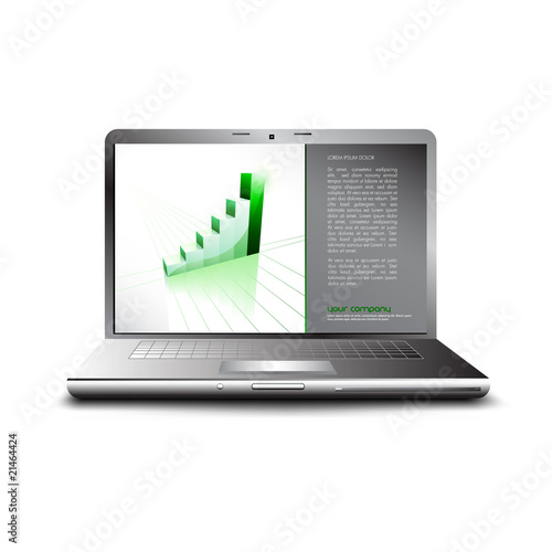 concept of rising economy on a laptop screen © involvedchannel