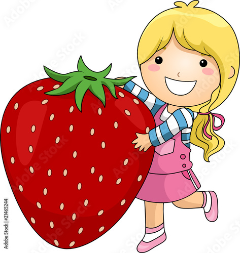 Girl and Strawberry