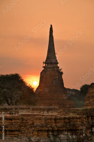 Stupa in the sun set