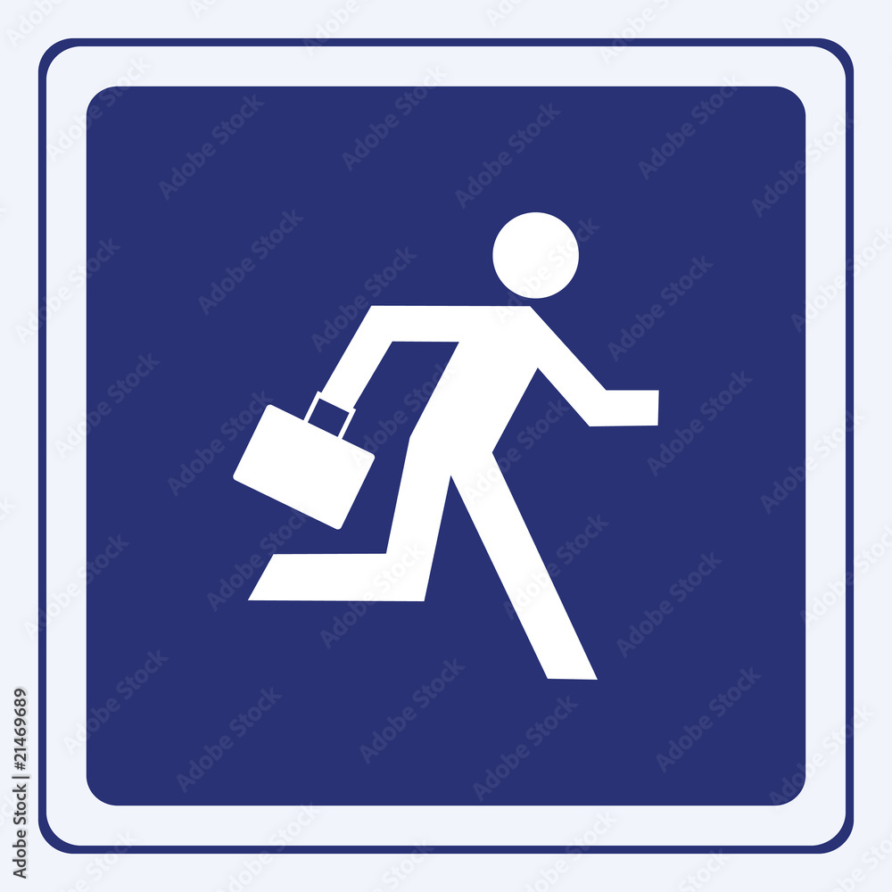 Running businessman sign vector Running businessman sign vector