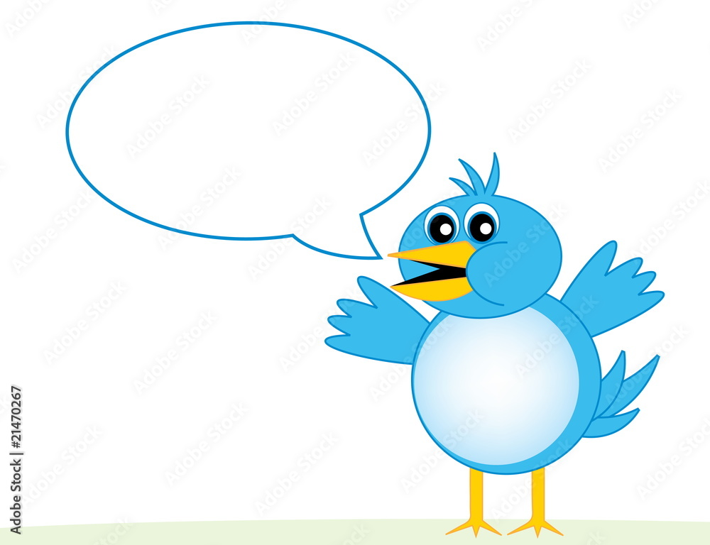 Blue Bird With Word Bubble Blue Bird With Word Bubble