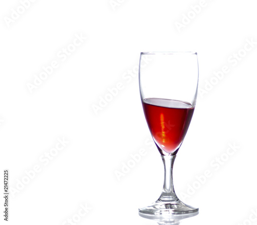 Wineglass on a sloping surface with copy space.
