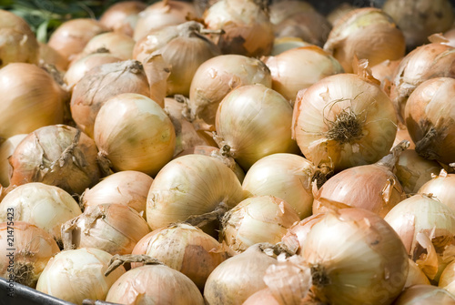 Piles of Onions on the market