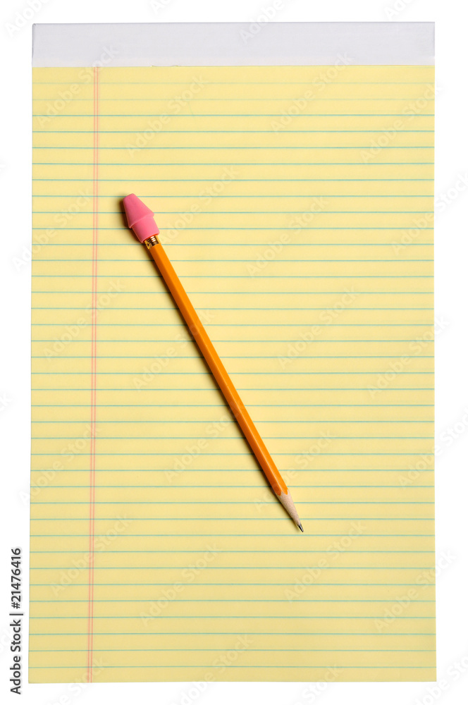 Yellow Note Pad With Pencil Yellow Note Pad With Pencil
