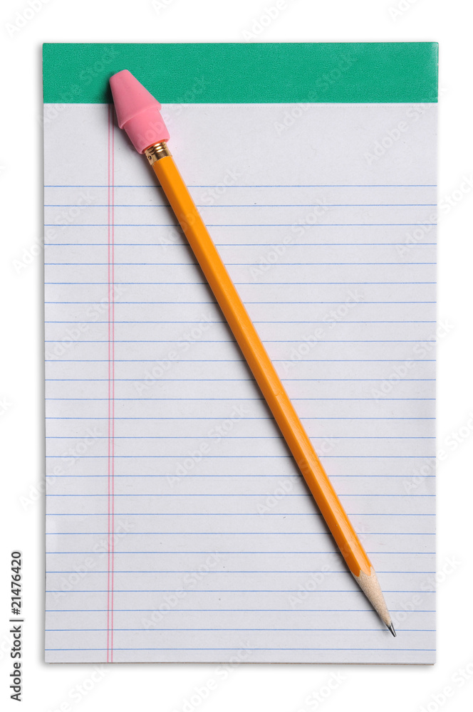 Yellow Pencil Over Note Pad Yellow Pencil Over Note Pad