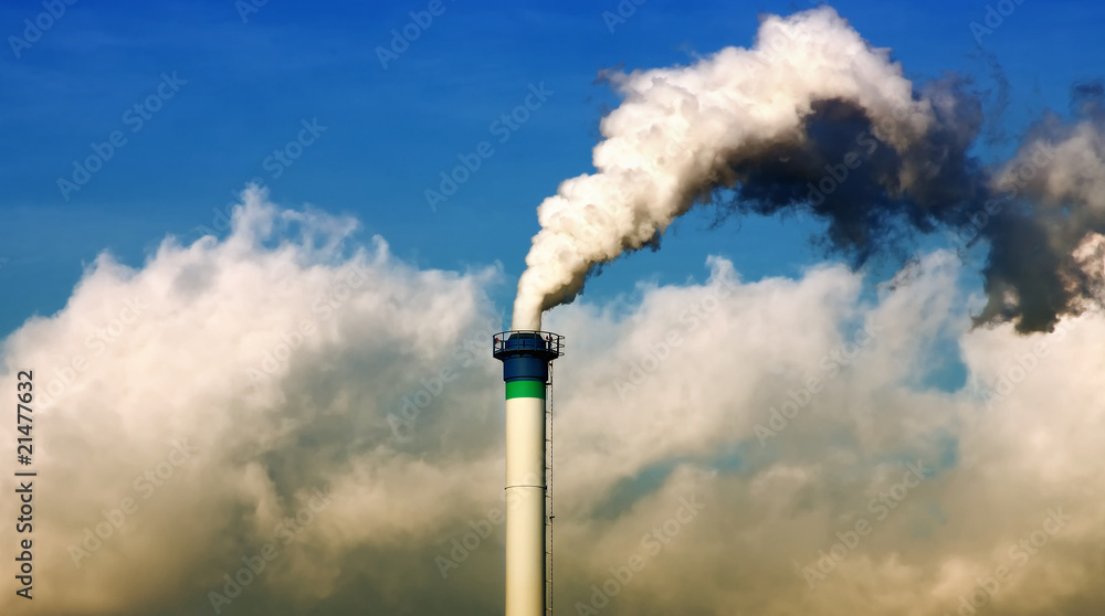 Smoking industrial chimney