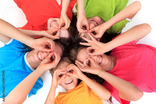 Children making faces