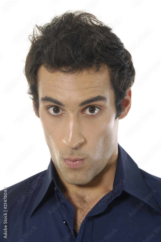 Obraz premium Portrait of a young man with a tough expression.