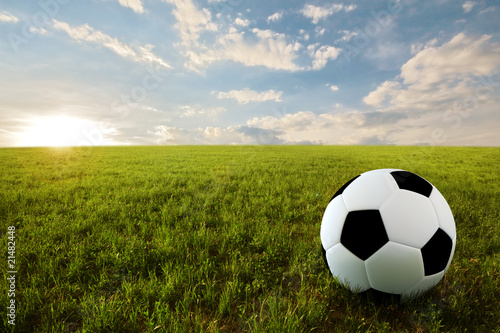 Soccer ball in meadow © Giordano Aita