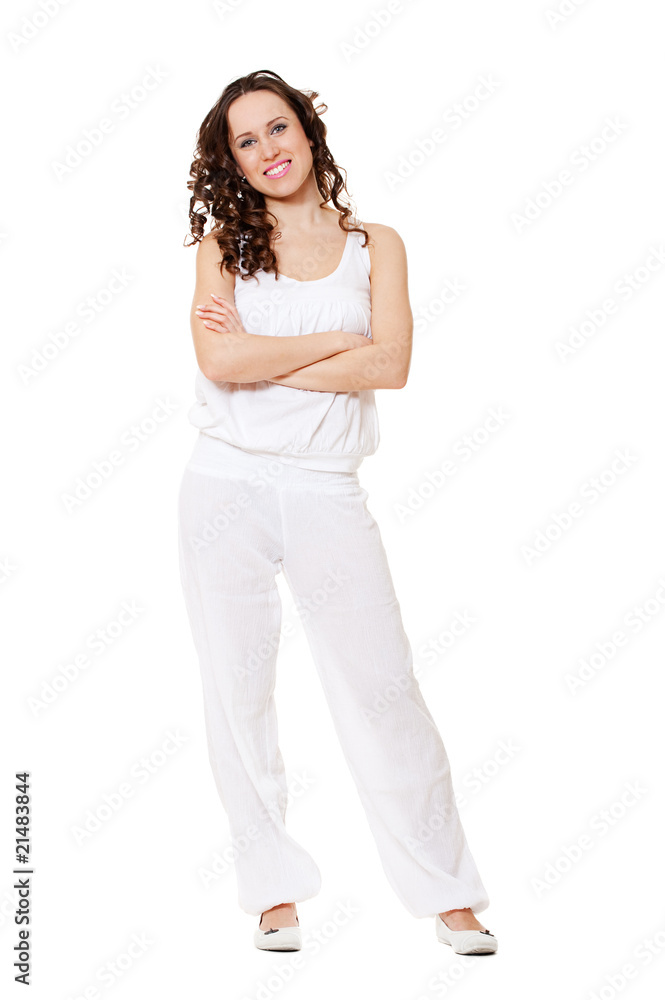 beautiful brunette in white clothes beautiful brunette in white clothes