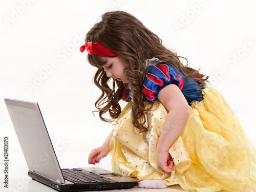 Young cute caucasian toddler girl playing